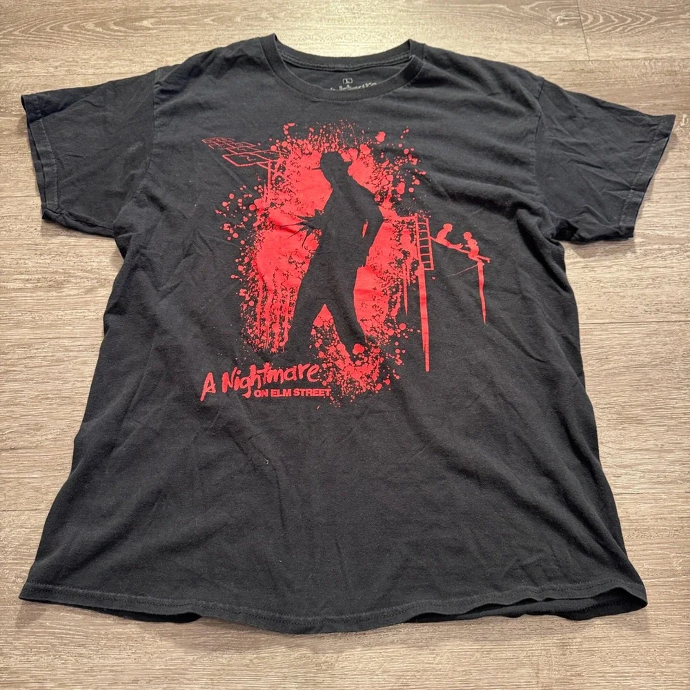 A Nightmare On Elm Street Shirt Mens L Black Cotton Freddy Krueger Horror Tee